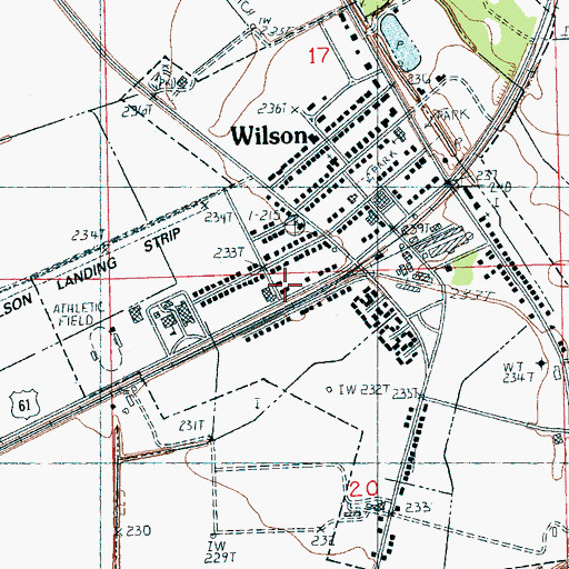 Topographic Map of Wilson Volunteer Fire Department, AR