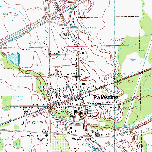 Topographic Map of Palestine Police Department, AR