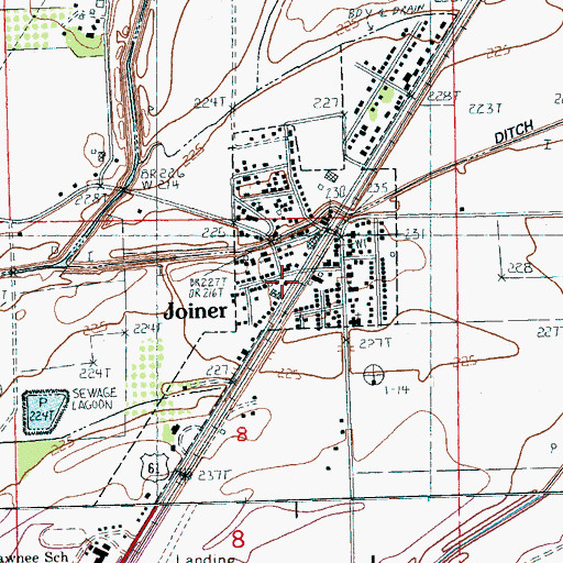 Topographic Map of Joiner Police Department, AR
