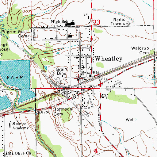 Topographic Map of Wheatley Police Department, AR