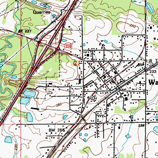 Topographic Map of Ward Police Department, AR