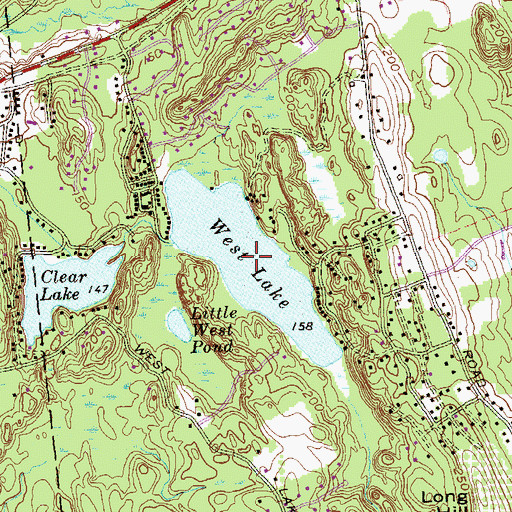 Topographic Map of West Lake, CT