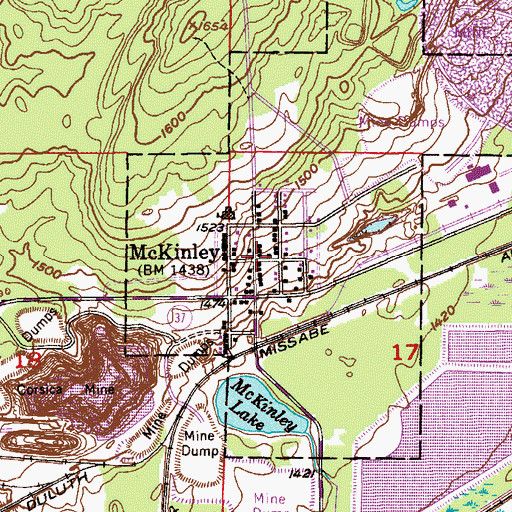Topographic Map of McKinley Station, MN