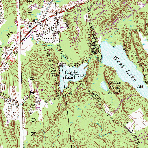 Topographic Map of Clear Lake, CT