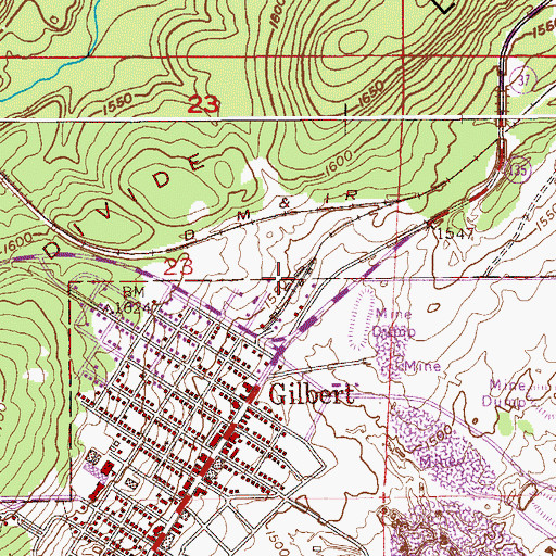 Topographic Map of Gilbert Station, MN