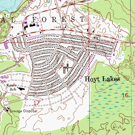 Topographic Map of Boase Gertrude Elementary School, MN