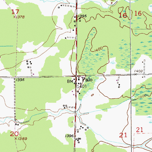 Topographic Map of Palo Congregational Church, MN