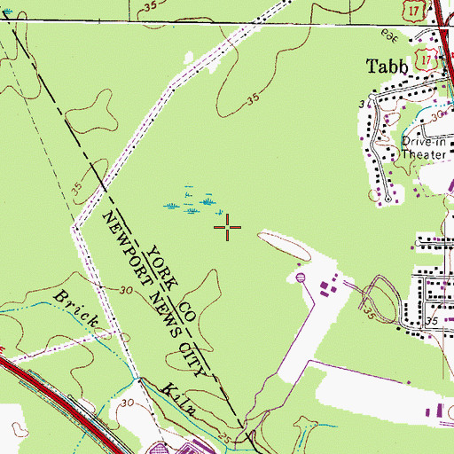 Topographic Map of Kiln Creek Corporate Center, VA