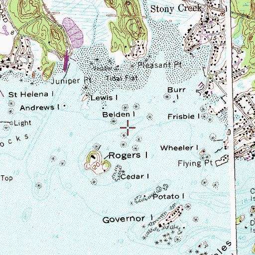 Topographic Map of House Chimney Island, CT