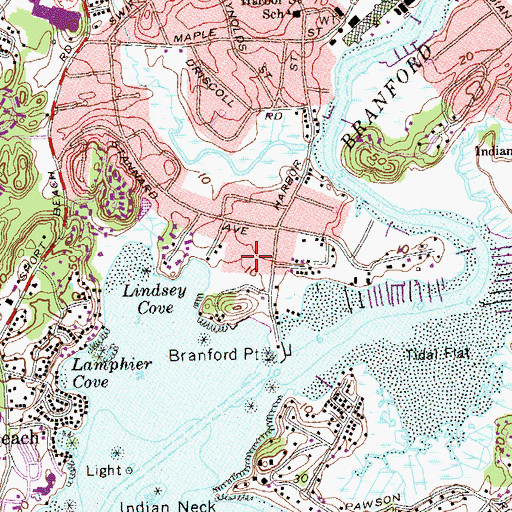Topographic Map of Parker Memorial Park, CT