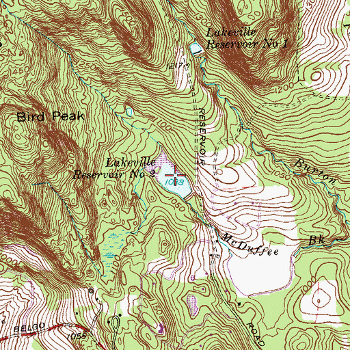 Topographic Map of Lakeville Reservoir Number 2, CT
