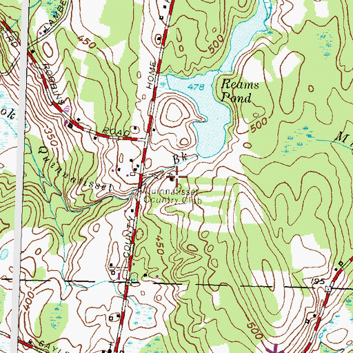 Topographic Map of Quinnatisset Country Club, CT