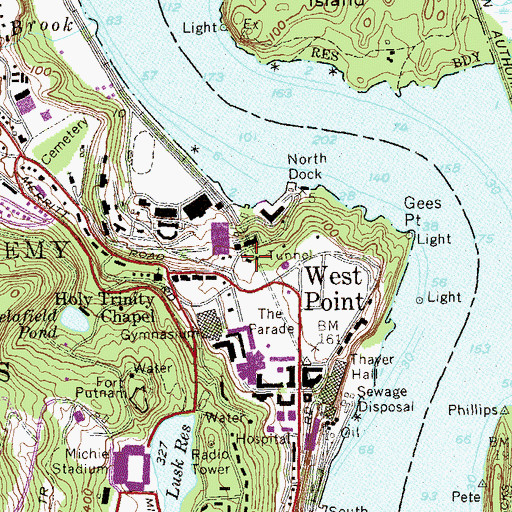 Topographic Map of Ordnance Compound, NY