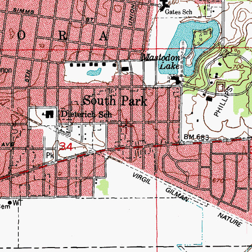 Topographic Map of New Hope Southern Missionary Church, IL