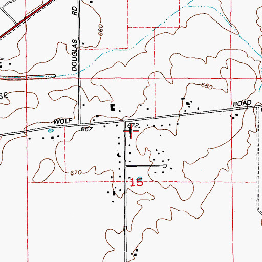 Topographic Map of Valley Baptist Church, IL