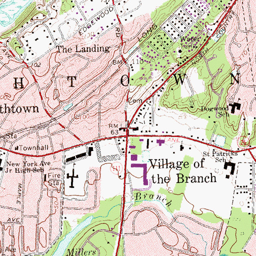 Topographic Map of Nanume Presbyterian Church, NY