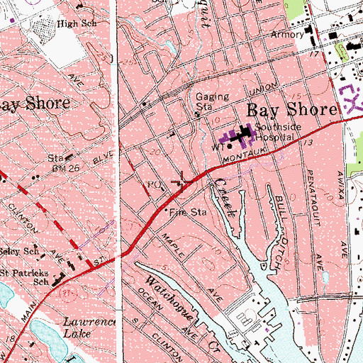 Topographic Map of Penataquist Methodist Church (historical), NY
