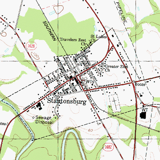 Topographic Map of Stantonsburg Police Department, NC