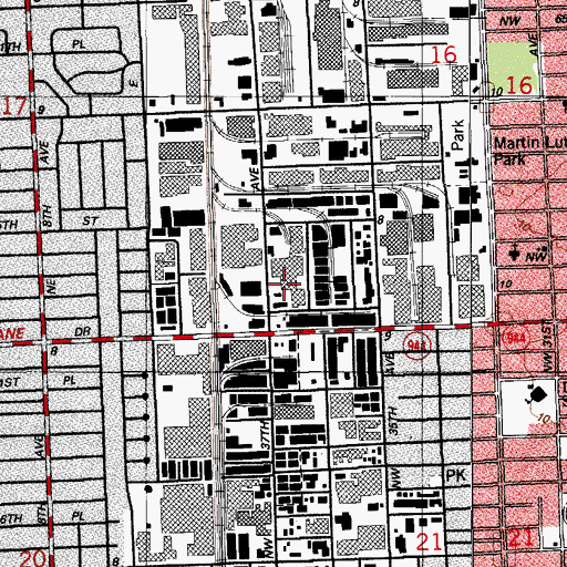 Topographic Map of Hialeah Fire Department Station 4, FL