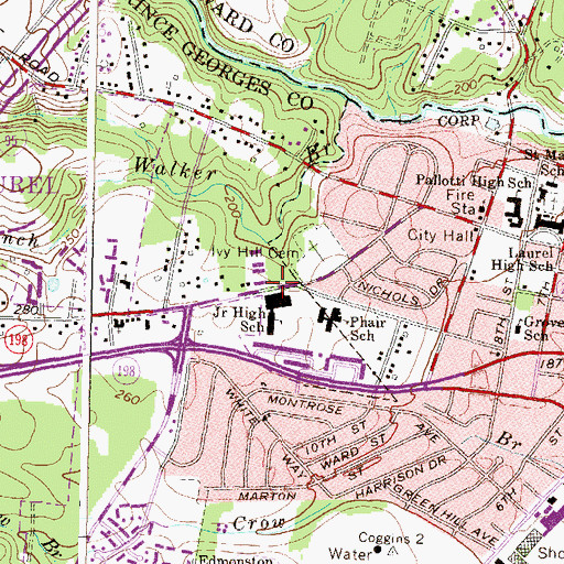 Topographic Map of Kiddie Academy of Laurel, MD