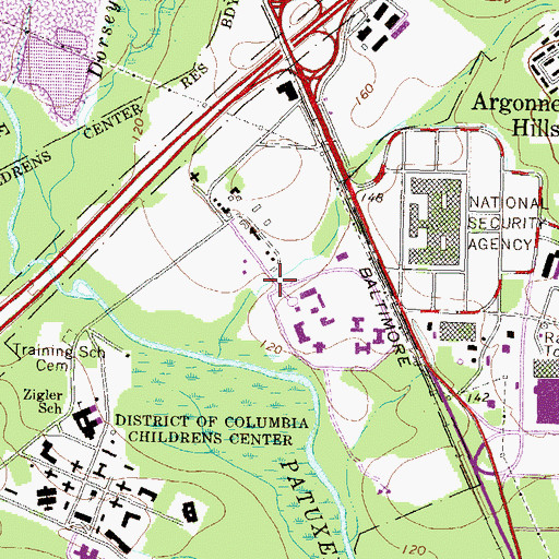 Topographic Map of Oak Hill Academy, MD
