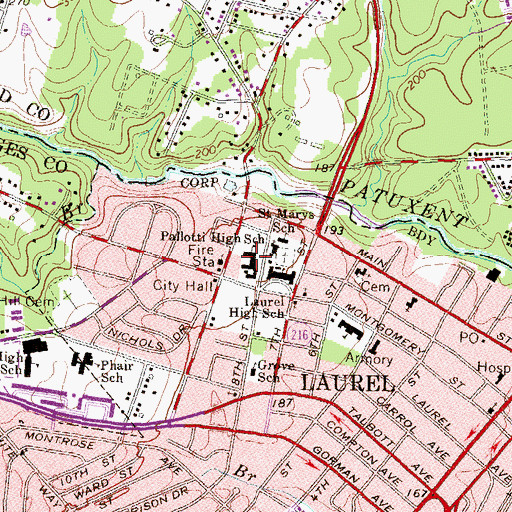 Topographic Map of Pallotti Day Care Center, MD