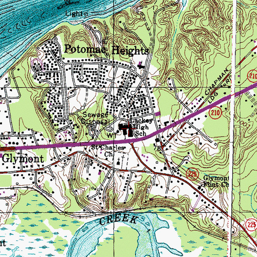 Topographic Map of General Smallwood Middle School, MD