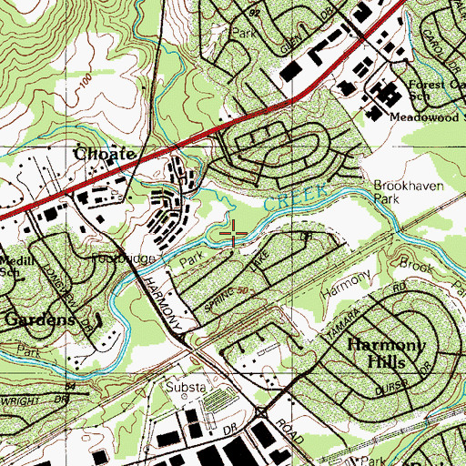 Topographic Map of Pike Creek, DE