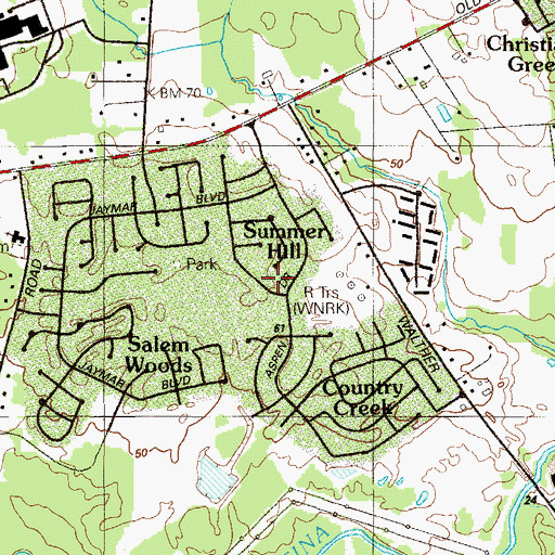 Topographic Map of WNRK-AM (Newark), DE