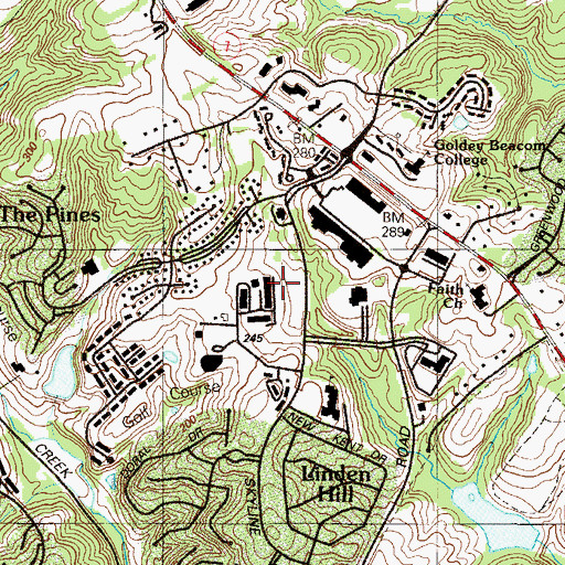 Topographic Map of Linden Heath, DE