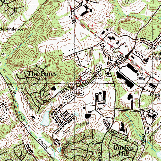 Topographic Map of Eastburn Farms, DE