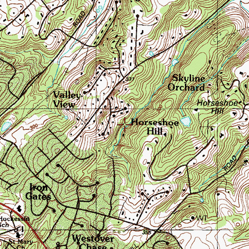 Topographic Map of Snug Hill, DE