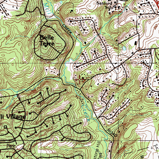 Topographic Map of Hickory Ridge, DE