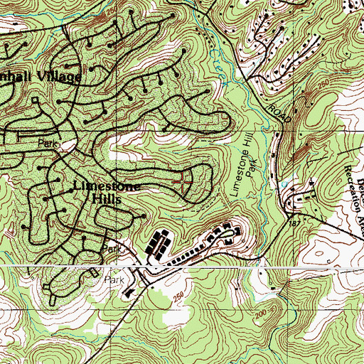 Topographic Map of Limestone Hills, DE