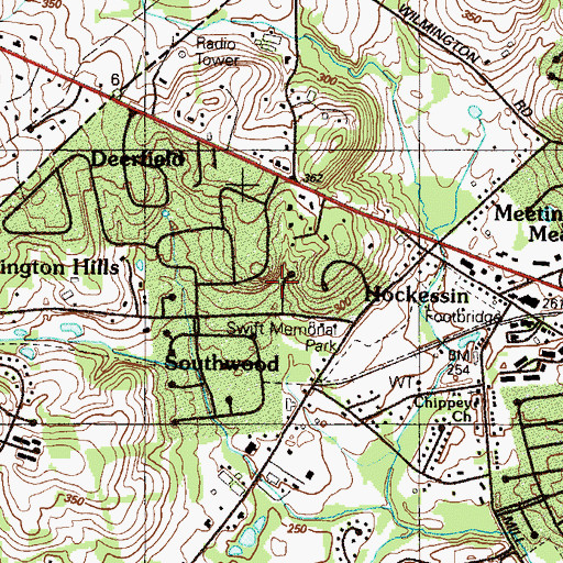 Topographic Map of Vintage Village, DE