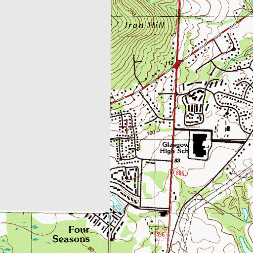 Topographic Map of Pencader Village, DE