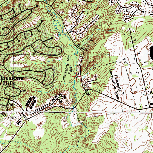 Topographic Map of Limestone Hills Park, DE