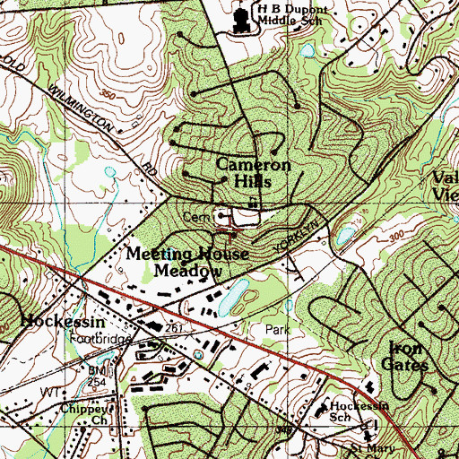 Topographic Map of Meeting House Hill, DE