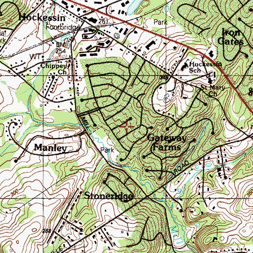 Topographic Map of Hickory Hill, DE