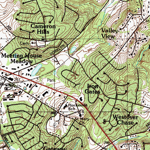 Topographic Map of White Briar, DE