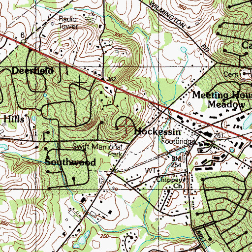 Topographic Map of Holly Knoll, DE
