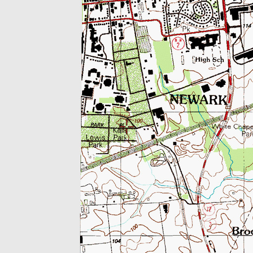 Topographic Map of Kells Park, DE