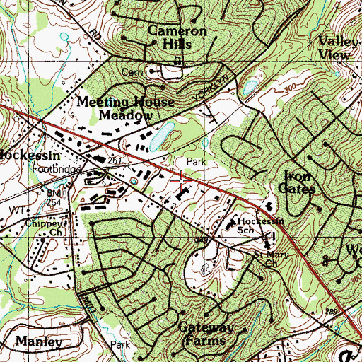 Topographic Map of Hockessin United Methodist School, DE