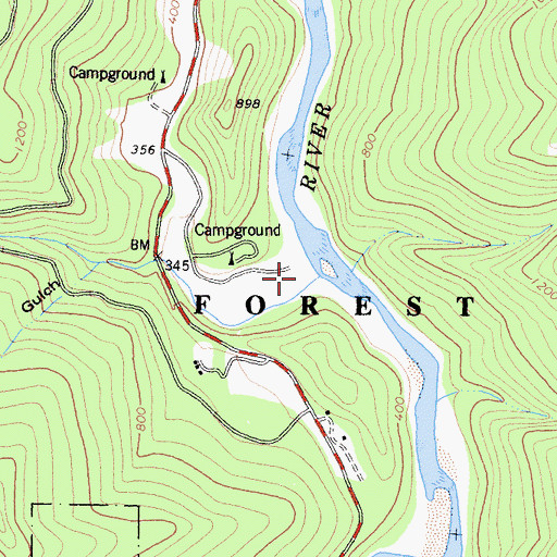 Topographic Map of Aikens Creek, CA