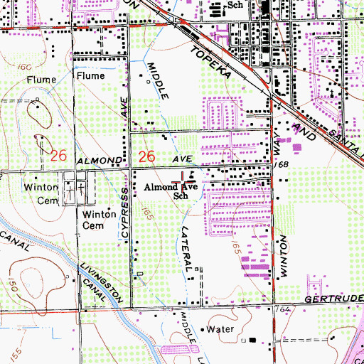Topographic Map of Frank Sparkes Elementary School, CA
