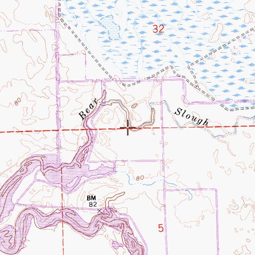 Topographic Map of Bear Slough, CA