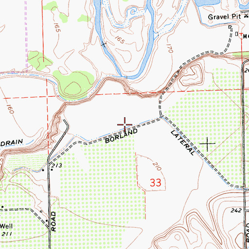 Topographic Map of Borland Lateral, CA