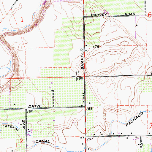 Topographic Map of Caton Lateral, CA