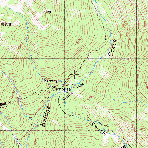 Topographic Map of Cedar Flat Cabin, CA