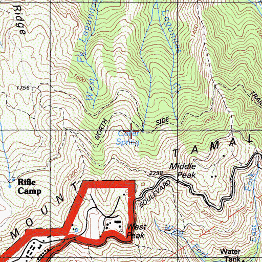 Topographic Map of Colier Spring, CA